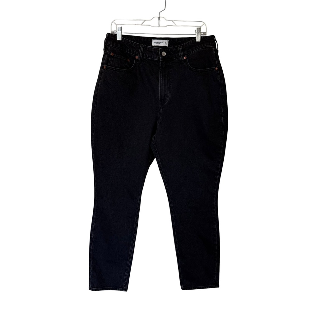 Abercrombie & Fitch High Rise Jeans Women 31 Black Excellent Slim Straight